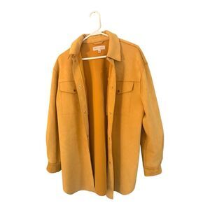 Philosophy Mustard Faux Suede Button Up Shacket Large